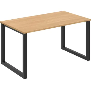 Psací stůl UJ O 1400 – Stůl jednací rovný délky 140 cm - Dub , Černý kov