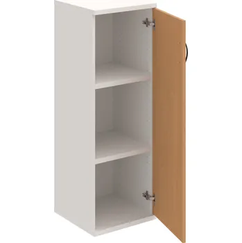 Policová skříň S 3 40 01 P – Skříň policová dvéřová 115,2 × 40 cm - Buk , Bílá , UCO – černá
