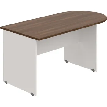 Jednací stůl GP 1600 1 – Stůl jednací oblouk 160 cm - Ořech , Bílá