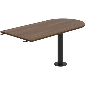 Jednací stůl FP 1600 3 – Stůl jednací délky 160 cm ukončený obloukem - Ořech , Černý kov
