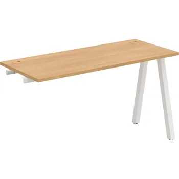 Psací stůl UE A 1400 R – Stůl pracovní délky 140 cm, hl 60 cm, k řetězení - Dub , Bílý kov