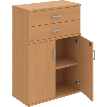 Policová skříň SZ 3 80 03 – Skříň policová zásuvková 115,2 × 80 cm - Buk , Buk , USH – hranatá