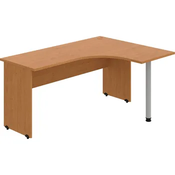 Psací stůl GE 60 L – Stůl ergo levý 160 × 120 cm - Olše , Olše , Šedý kov