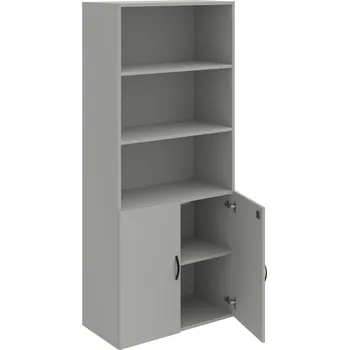 Policová skříň DZ 5 80 03 – Skříň policová dvéřová 185 × 80 cm - Šedá , Šedá , UCO – černá