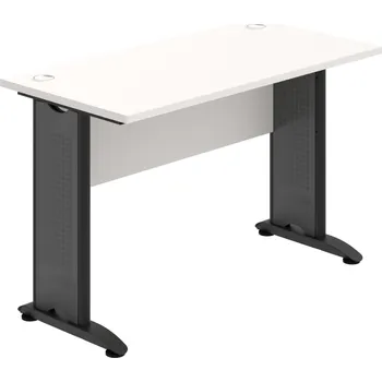 Psací stůl CE 1200 – Stůl pracovní rovný 120 cm, hl. 60 cm - Bílá , Bílá , Černý kov