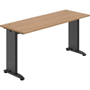 Psací stůl FE 1600 – Stůl pracovní rovný 160 cm, hl. 60 cm - Višeň , Černý kov