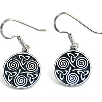 Náušnice Drakkaria SPIRÁLY DRUIDŮ, stříbrné náušnice, Ag 925
