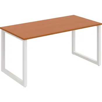 Psací stůl UJ O 1600 – Stůl jednací rovný délky 160 cm - Třešeň , Bílý kov