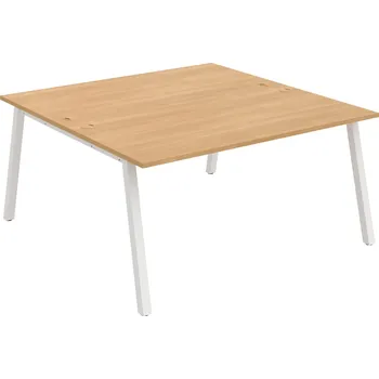 Psací stůl USD A 1600 – Stůl pracovní 160 × 160 cm - Dub , Bílý kov