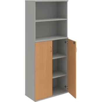 SZ 5 80 04 – Skříň policová dvéřová 192 × 80 cm - Buk , Šedá , USN – Hobis