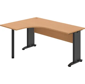 Psací stůl CE 60 P – Stůl ergo pravý 160 × 120 cm - Buk , Buk , Černý kov