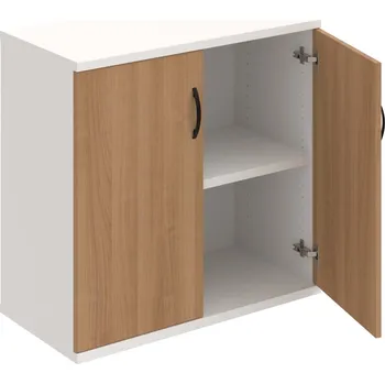 Policová skříň S 2 80 01 – Skříň policová dvéřová 76,8 × 80 cm - Višeň , Bílá , UCO – černá