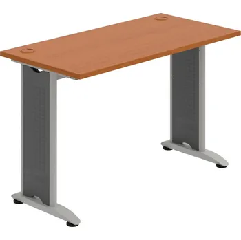 Psací stůl FE 1200 – Stůl pracovní rovný 120 cm, hl. 60 - Třešeň , Šedý kov