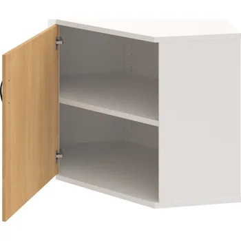 Policová skříň SRV 2 01 L – Skříň vnitřní roh levá 76,8 cm - Dub , Bílá , UCO – černá