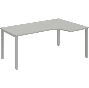 Psací stůl UE 1800 60 L – Stůl ergo 180×120 cm, levý - Šedá , Šedý kov