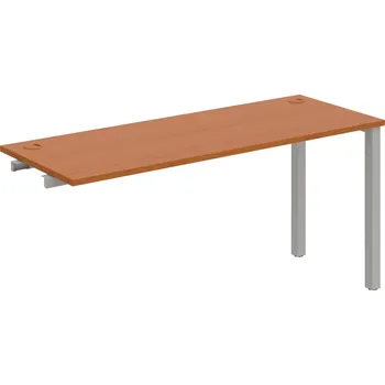 Psací stůl UE 1600 R – Stůl pracovní délky 160 cm, hl. 60 cm, k řetězení - Třešeň , Šedý kov