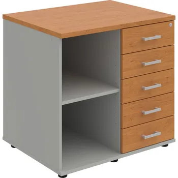 SPKZ 3 80 60 P N – Skříňka ke stolu, pravá, s centrálním zamykáním - Olše , Šedá , USH – hranatá