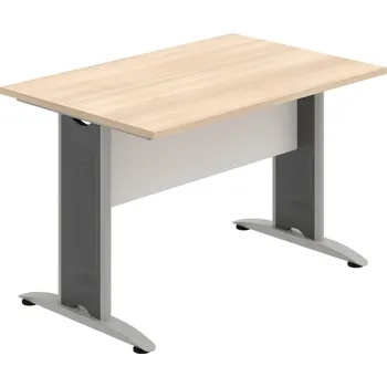 Jednací stůl CJ 1200 – Stůl jednací rovný 120 cm - Akát , Bílá , Šedý kov