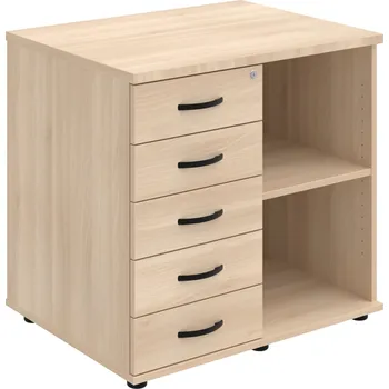 SPKZ 3 80 60 L N – Skříňka ke stolu, levá, s centrálním zamykáním - Akát , Akát , UCO – černá