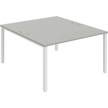 Psací stůl USD 1400 – Stůl pracovní 140 × 160 cm - Šedá , Bílý kov