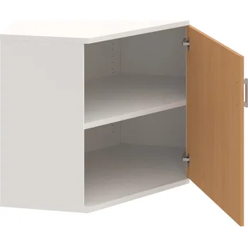 Policová skříň SRV 2 01 P – Skříň vnitřní roh pravá 76,8 cm - Buk , Bílá , USH – hranatá