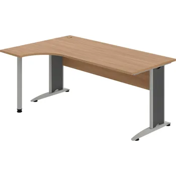 Psací stůl CE 1800 P – Stůl ergo pravý 180 × 120 cm - Višeň , Višeň , Šedý kov