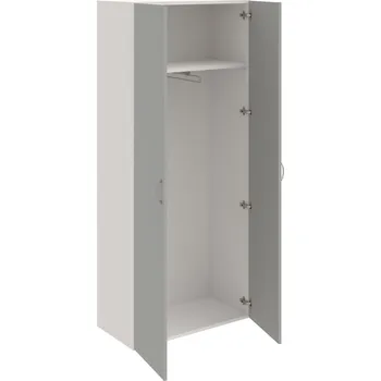 Policová skříň D 5 80 01 – Skříň šatní dvéřová 185 × 80 cm - Šedá , Bílá , USN – Hobis