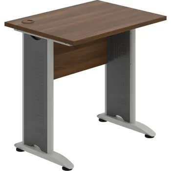 Psací stůl CE 800 – Stůl pracovní rovný 80 cm, hl. 60 cm - Ořech , Ořech , Šedý kov