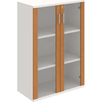 Policová skříň SZ 3 80 04 – Skříň policová dvéřová 115,2 × 80 cm - Olše , Bílá , USH – hranatá