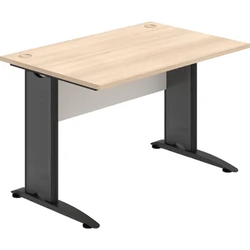 Psací stůl CS 1200 – Stůl pracovní rovný 120 cm - Akát , Bílá , Černý kov