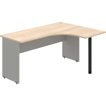 Psací stůl GE 60 L – Stůl ergo levý 160 × 120 cm - Akát , Šedá , Černý kov