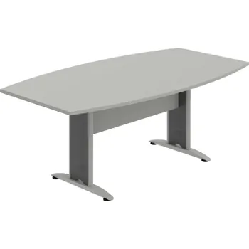 Jednací stůl CJ 200 – Stůl jednací sud 200 cm - Šedá , Šedá , Šedý kov