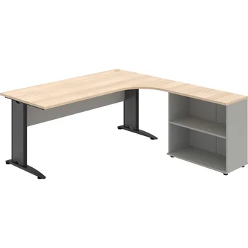 Psací stůl CE 1800 H L – Sestava levá 180 cm - Akát , Šedá , Černý kov