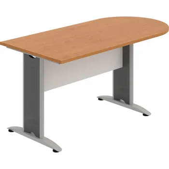 Jednací stůl CP 1600 1 – Stůl jednací oblouk 160 cm - Olše , Bílá , Šedý kov