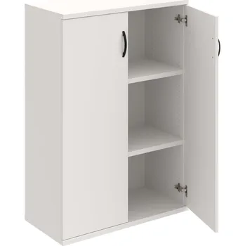 Policová skříň S 3 80 01 – Skříň policová dvéřová 115,2 × 80 cm - Bílá , Bílá , UCO – černá