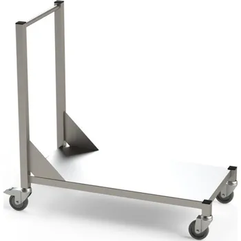 Nerezový přepravní vozík do čistých prostor, 1 úroveň, s hladkou policí, 1200 x 500 x 1000 mm