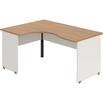 Psací stůl GE 2005 P – Stůl ergo pravý 160 × 120 cm - Višeň , Bílá , Černý kov