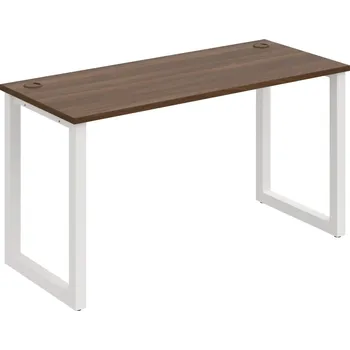 Psací stůl UE O 1400 – Stůl pracovní délky 140 cm, hl. 60 cm - Ořech , Bílý kov