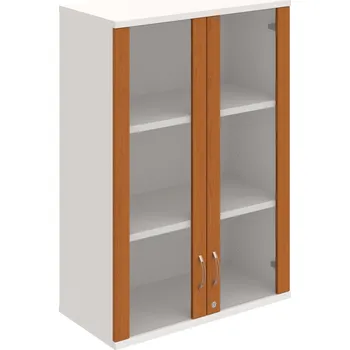 Policová skříň SZ 3 80 04 H – Skříň policová dvéřová 115,2 × 80 cm - Třešeň , Bílá , USN – Hobis