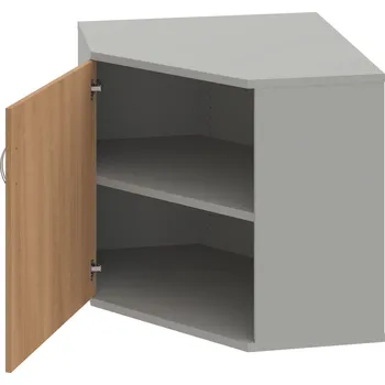 Policová skříň SRV 2 01 L – Skříň vnitřní roh levá 76,8 cm - Višeň , Šedá , USN – Hobis