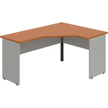 Psací stůl GEV 60 L – Stůl ergo levý 160 × 120 cm - Třešeň , Šedá , Černý kov