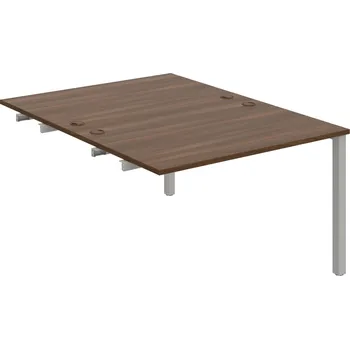 Psací stůl USD 1200 R – Stůl pracovní 120 × 160 cm, k řetězení - Ořech , Šedý kov