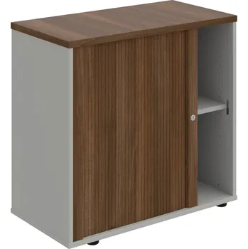 SPRZ 80 40 L – Skříňka ke stolu, roletová, levá, š. 80 cm - Ořech , Šedá , Ořech