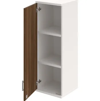 Policová skříň SZ 3 40 01 L H – Skříň policová dvéřová 115,2 × 40 cm - Ořech , Bílá , USH – hranatá