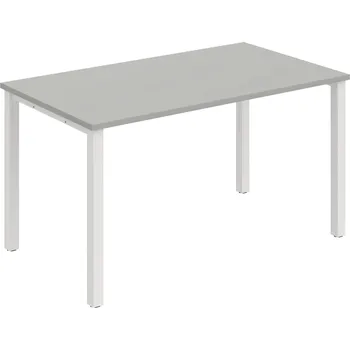Psací stůl UJ 1400 – Stůl jednací rovný délky 140 cm - Šedá , Bílý kov