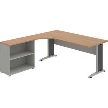 Psací stůl CE 1800 H P – Sestava pravá 180 cm - Višeň , Šedá , Šedý kov