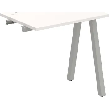 Psací stůl UE A 800 R – Stůl pracovní délky 80 cm, hl. 60 cm, k řetězení - Bílá , Šedý kov