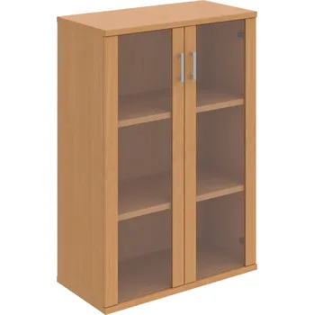 Policová skříň S 3 80 04 – Skříň policová dvéřová 115,2 × 80 cm - Buk , Buk , USH – hranatá