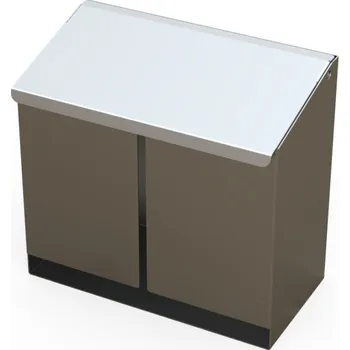 Nerezový dávkovací box do čistých prostor, s víkem, ukazatel naplnění s otvorem, 320 x 160 x 260 mm