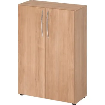 Jednací stůl Kancelářská skříň, na složky/pořadače, 2 police, zahnuté madlo, 800 x 346 x 1144 mm, ořech